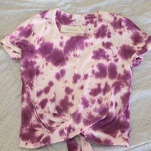 Purple tye-dye crop top